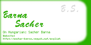 barna sacher business card